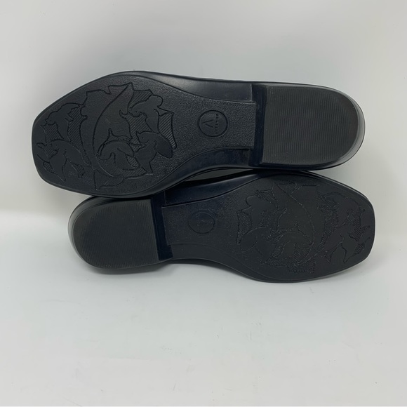 Clark’s Artisan Black Leather Square Toe Flats 9.5M - Picture 7 of 8